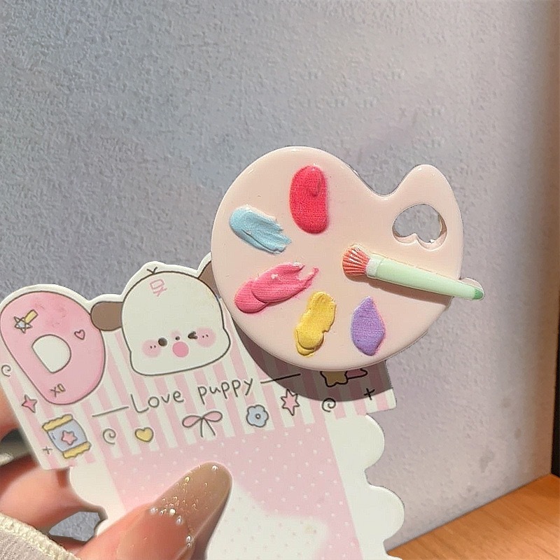 かわいいシミュレーションパレットヘアピン、甘い女の子のミニお絵かきボードカモノハシクリップ、春夏の新しい多用途のインターネットセレブヘアアクセサリー|undefined