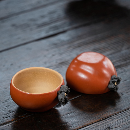 Wholesale Yixing Zisha Host Cups: Persimmon Teacups, Bionic 