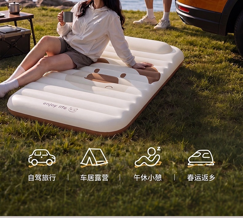 New Car Inflatable Bed, Foldable Air Mattress for Car Back Seat, Outdoor Travel Bed, Sleeping Essential, Camping Bed