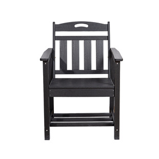 Hdpe Leisure Outdoor Furniture Imitation Wood Chair Waterproof Sun Protection Courtyard Garden House Living Room Installation Portable Ready Stock