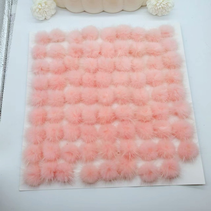 3 センチメートルリアルミンクのヘアボールアクセサリー Diy 素材手作りイヤリング帽子衣類爪クリップアクセサリー|undefined