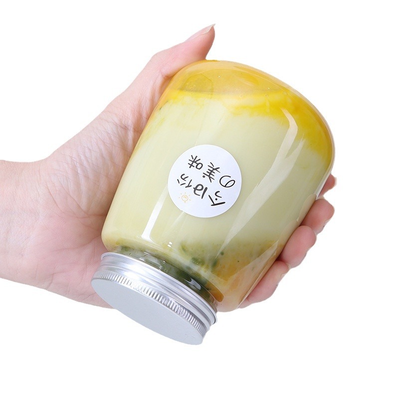 350ml botella de té de leche grasa en forma de U 500ml botella de bebida de jugo de fruta roja botella de manzana transparente