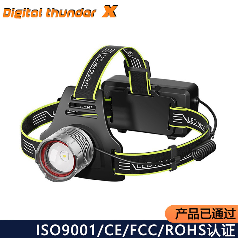 Faro transfronterizo súper brillante recargable linterna montada en la cabeza al aire libre pesca nocturna de larga duración resistencia iluminación exterior