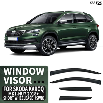 Rain shield: Window Rain Rearview Mirror - standard-packing-without-logo-karoq-short-shaft-mk1-nu7-2018-2026-no-bright-strips-rain-shield