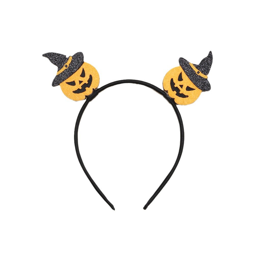 Europäische und amerikanische grenzüberschreitende Kinderhaar-Accessoires Baby Halloween Neuer Kürbiskopf-Haarreif Mädchen Glitzernder Totenkopf-Haarreif_voghion.com