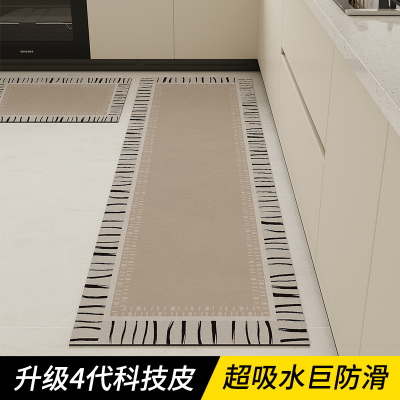 Log style kitchen floor mat absorbent oil-absorbing washable waterproof non-slip home door step mat