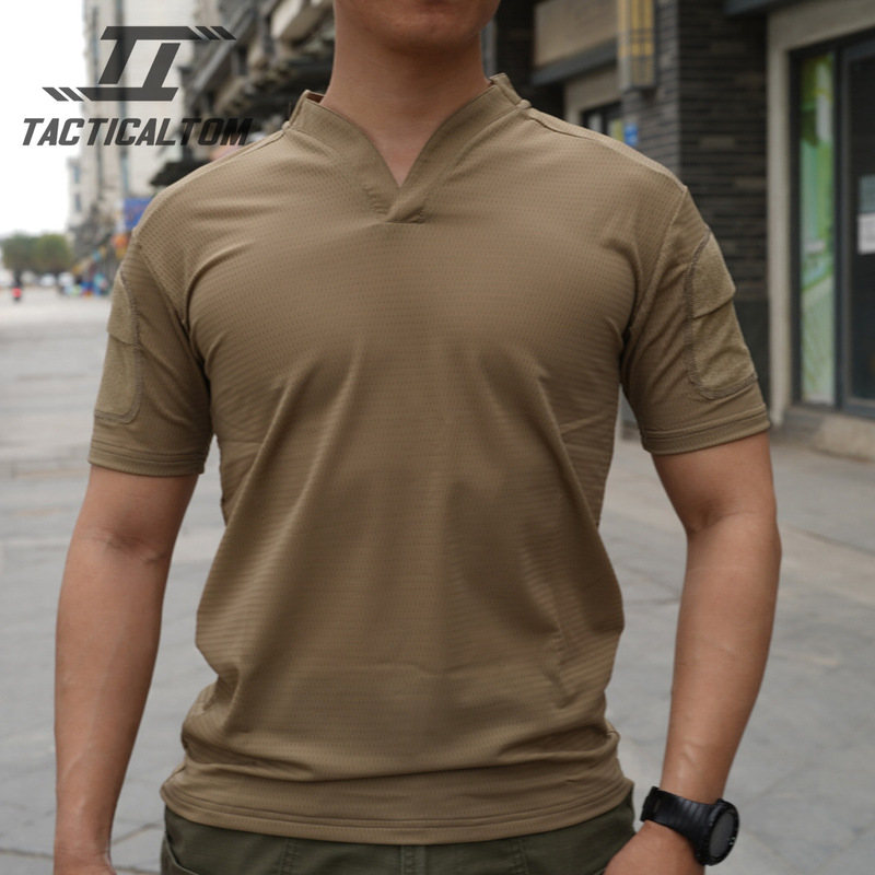 Tactical Tom Us Army Vs Khaki Mud Color Khaki Tactical Short-Sleeved Ice Silk Tactical T-Shirt Cag Top Special Warfare