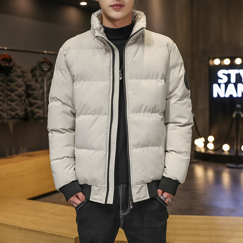 Chaqueta de algodón con cuello alto para hombre, talla grande, para invierno, 2022, marca de moda, abrigo corto y grueso de algodón, ropa exterior cálida de invierno para hombre.
