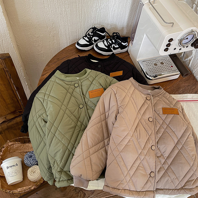 2024 nuevo otoño y invierno ropa interior para niños con chaqueta de algodón de lana de moda