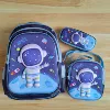 Astronaut, backpack, pencil case