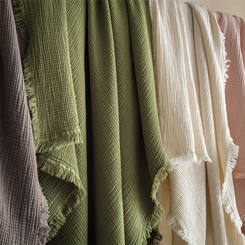 Mantras de algodón de clase madre y bebé, mantas de siesta de verano, mantas de color sólido, mantas pequeñas, toallas de gaza de algodón