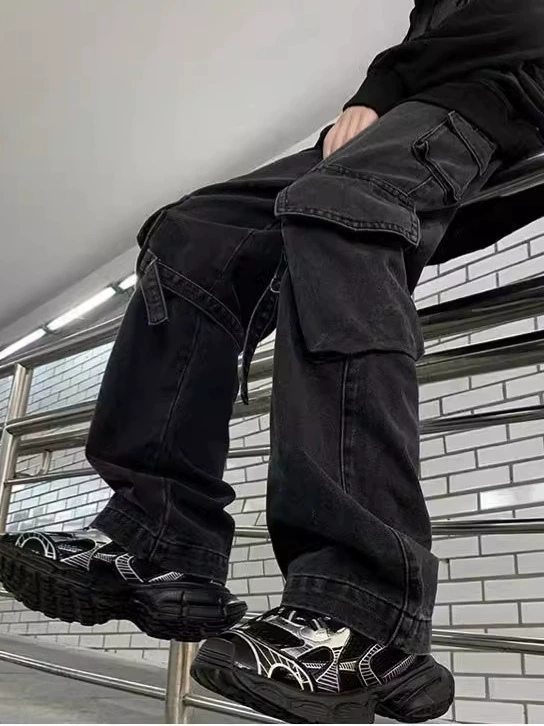 Осень/лето тонкие джинсы для мужчин и женщин, casual trousers, американский стиль, свободный прямой крой