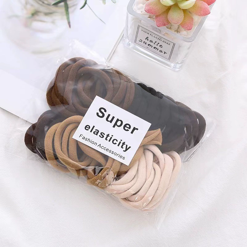 Elastic Korean Hair Rope, Gradient Colors, Soft Stretch Scrunchie, 15 cm Pack