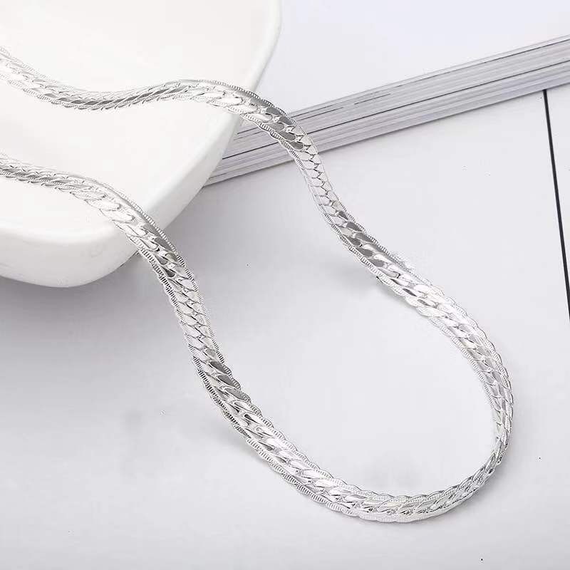 Cloud brocado joyería wish explosiones Europa y América Hot Collar 4MM lado en relieve Collar de moda Collar de cobre al por mayor