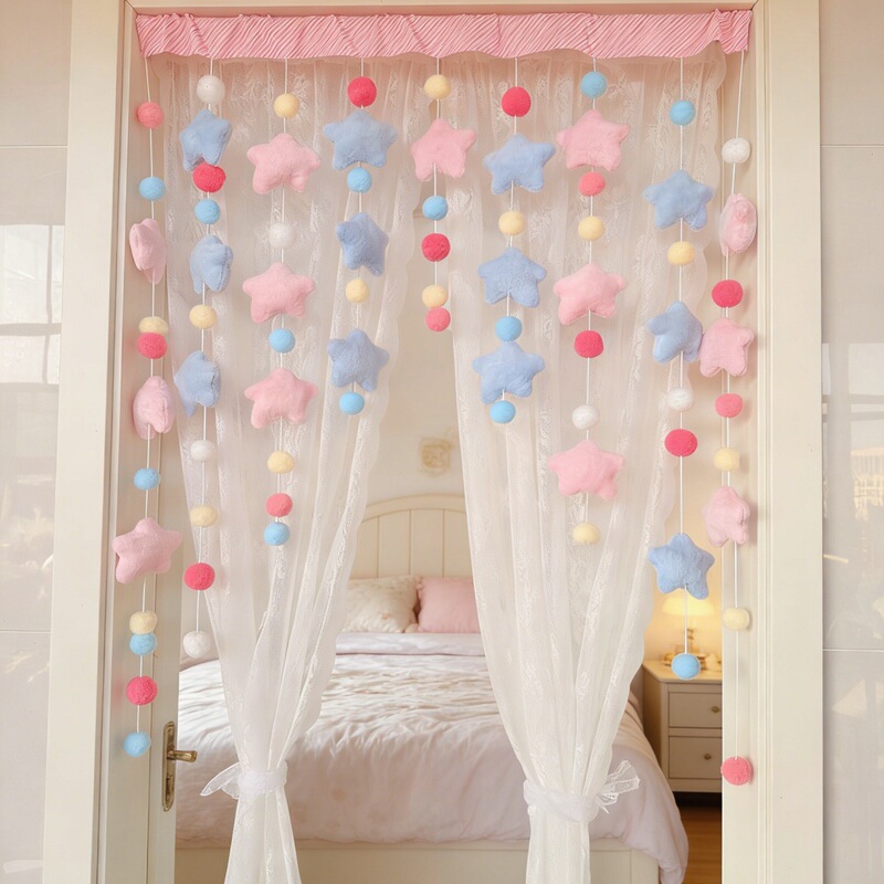 Colorful Starry Sky DIY Curtain Partition Curtain for Home Bedroom, No-Drill Room Decoration Hanging Curtain, Cartoon Classroom Decorative Curtain Colorful Starry Sky DIY Curtain Partition Curtain for Home Bedroom, No-Drill Room Decoration Hanging Curtain, Cartoon Classroom Decorative Curtain