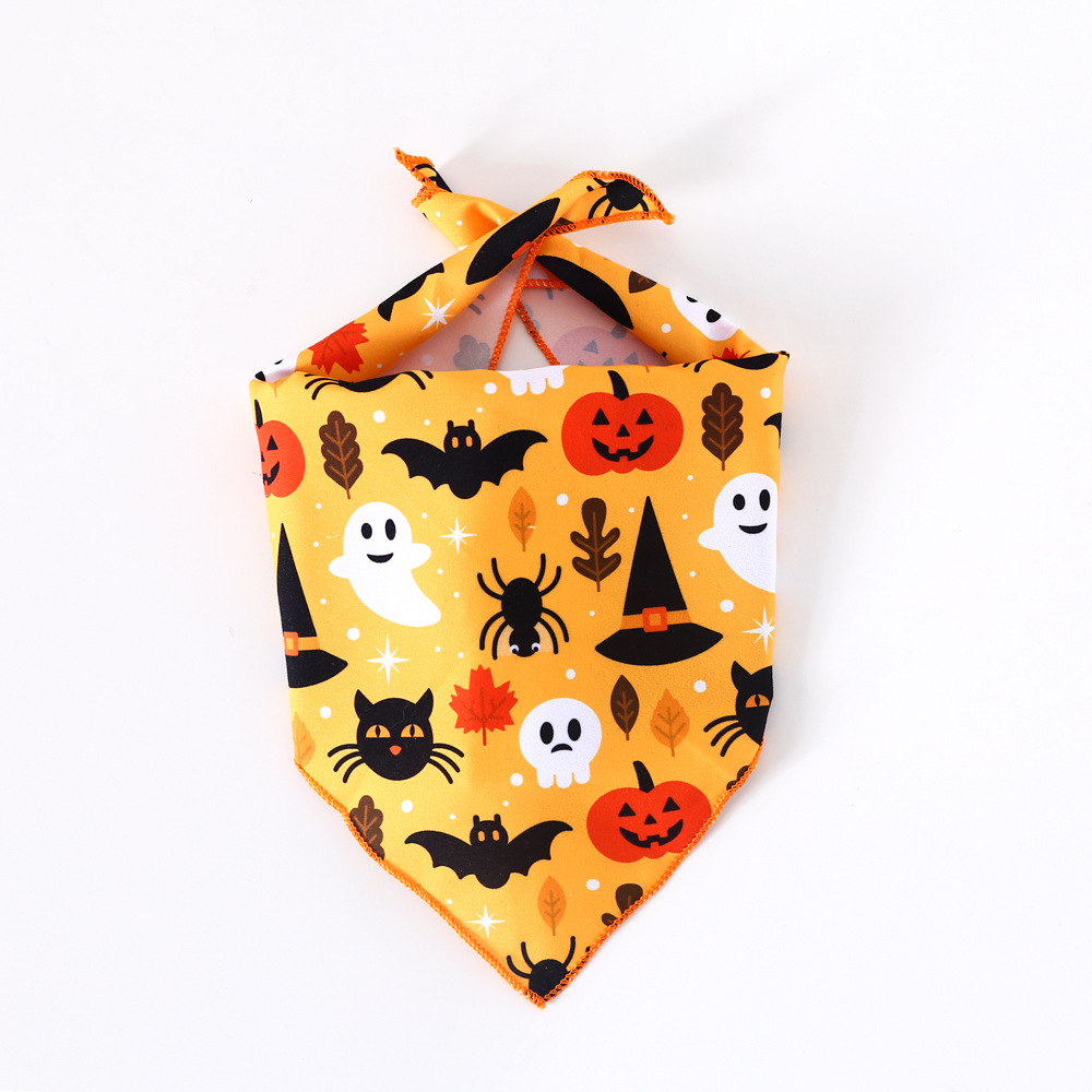Comercio exterior mascota gato perro impresión Navidad Halloween partido triángulo babero bufanda decorativa lindo saliva toalla