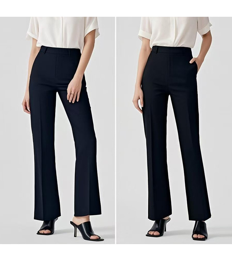 Quần culottes nữ ống rộng cạp cao dáng suông — Màu đen chi tiết 8