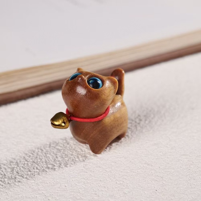 メーカー卸売緑白檀、黒金白檀、金白檀、紫檀、猫、かわいい猫、デスクトップ文具、小さなギフト|undefined