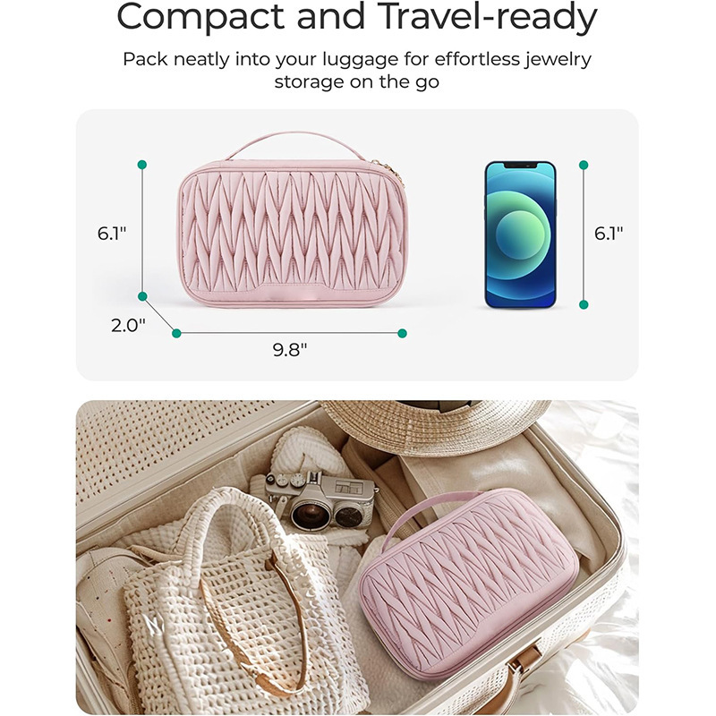 Nueva bolsa de moda para mujeres bolsa de joyería de viaje caja de joyería y caja de almacenamiento de pendientes