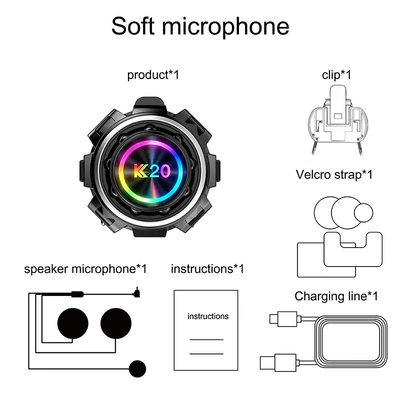 2026 new private model cross-border Motorcycle Helmet Headset - k20-soft-microphonetwo-person-intercom