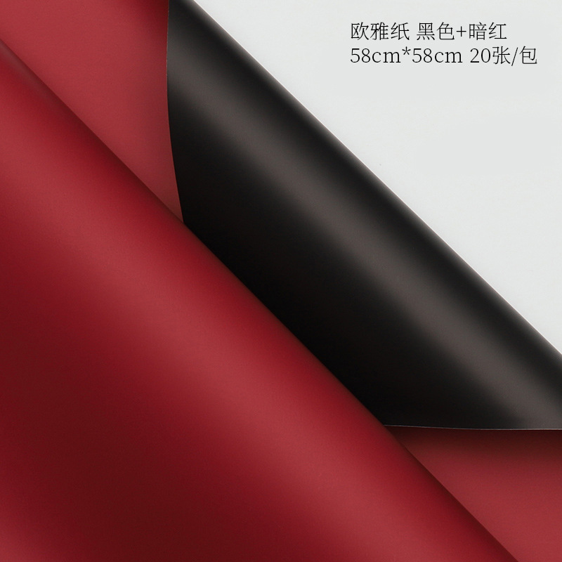 Venta al por mayor material de embalaje de ramo coreano floristería envoltura floral de doble cara papel de envoltura de flores de papel Ouya engrosado de dos colores