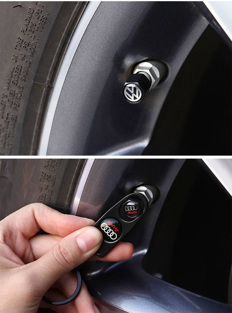 Car Anti-Theft Valve Cap, Personalized Tire Valve Core Cover, Vacuum Tire Metal Valve Anti-Deflation Universal Type