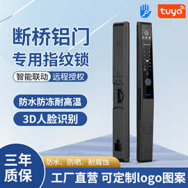 推拉门断桥铝人脸识别智能锁通通锁涂鸦指纹锁防水耐高温外贸跨境