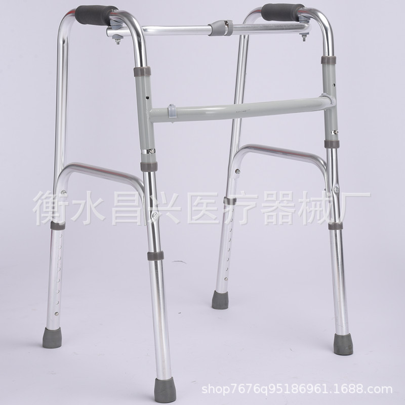 Venta al por mayor de fábrica de aleación de aluminio engrosada ayuda para caminar ancianos ayuda para caminar de rehabilitación ayuda para caminar de cuatro patas plegable ayuda para caminar