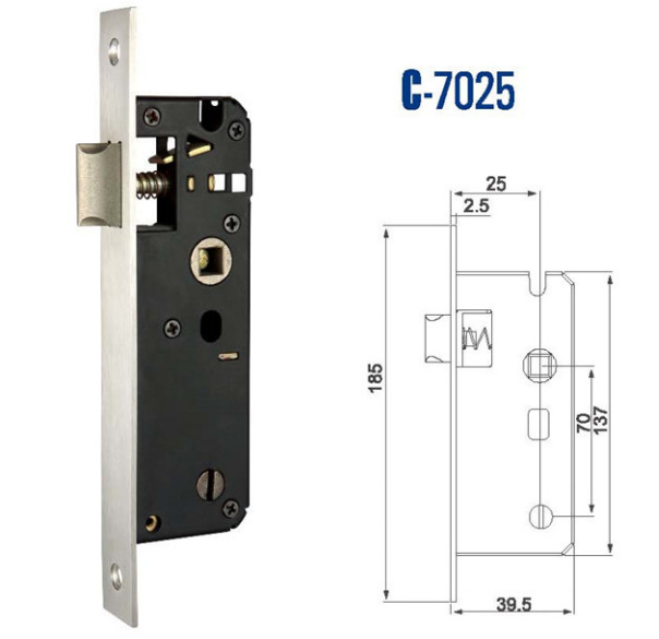 Fuente de la Fábrica de la cerradura de la puerta antirrobo accesorios estándar europeo internacional cerradura de acero inoxidable C7030 cerradura mecánica cerradura de la puerta