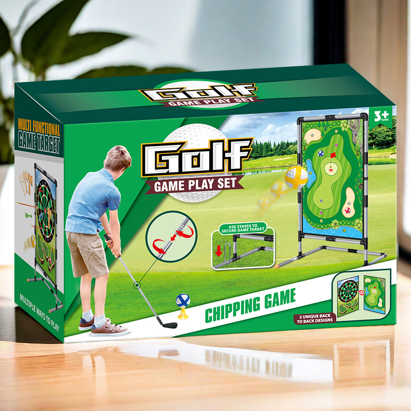 <跨境新品>5合1高爾夫戶外遊戲玩具套裝 兒童弓箭射擊靶親子玩具