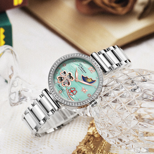 Lucky Four Leaf Clover Automatic Women's Mechanical Watch Natural Luxury Shell Surface Waterproof Ceramic Watch