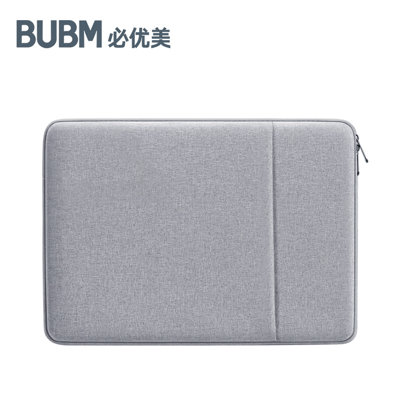 BUBM bolsa de forro portátil simple de color sólido resistente a los arañazos impermeable forrado de lana resistente al desgaste bolsa de forro de computadora de 14 pulgadas