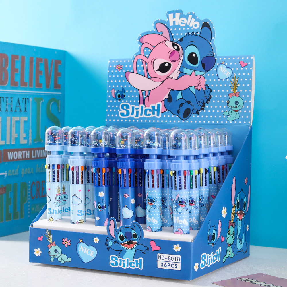 Cartoon Stevie paisaje bolígrafo de diez colores lindos de alto valor de cara 10 colores en bolígrafo estudiantes de papelería