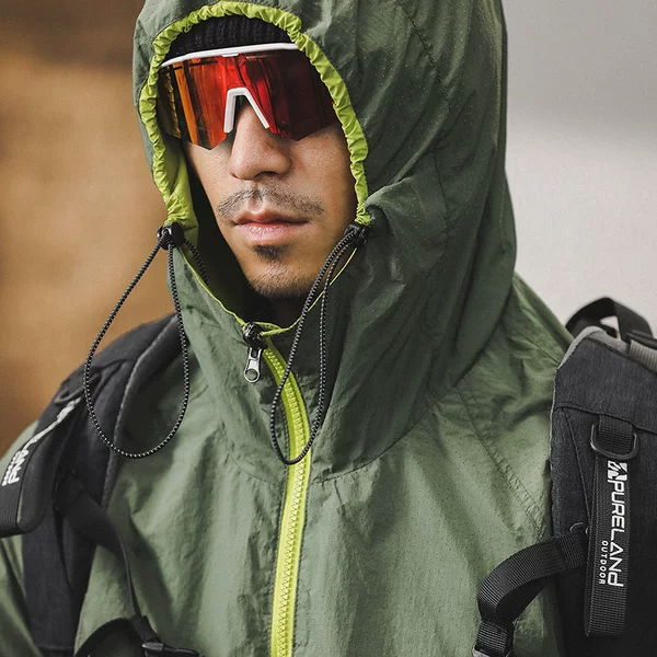 Upf50+ Water-Repellent Sun Protection Jacket for Men Spring 2025 New Outdoor Jacket Hooded Work Jacket for Men