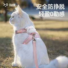 猫の牽引縄は外に出る専用の縄の小さい乳のベストの神器のペットのネットの赤い縄の背もたれの調節のチェーンを抜け出します。