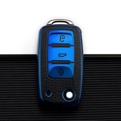 Dedicated Volkswagen Key Case Car key bag - volkswagen-a-folding-3-keys-sapphire-blue-single-shell