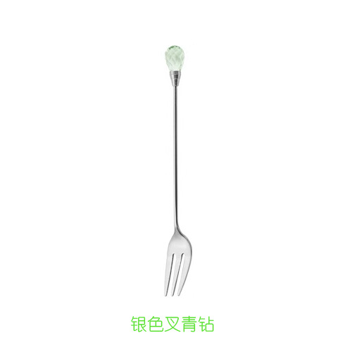 실버 그린 다이아몬드 포크
