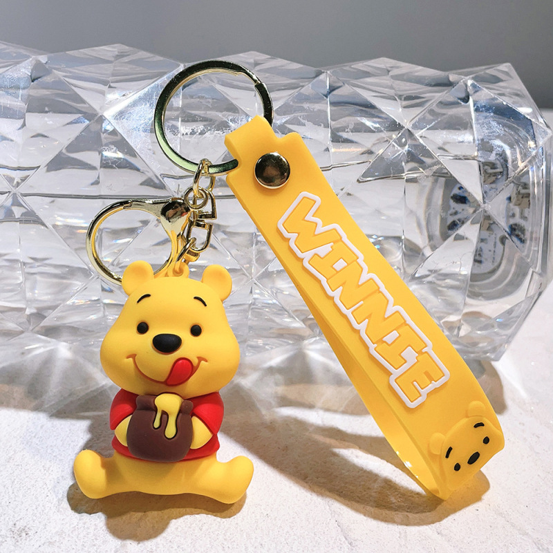 漫画かわいいウィニグマアニメ人形シリコンキーホルダーかばんストラップカップル小さなギフト人形機|undefined