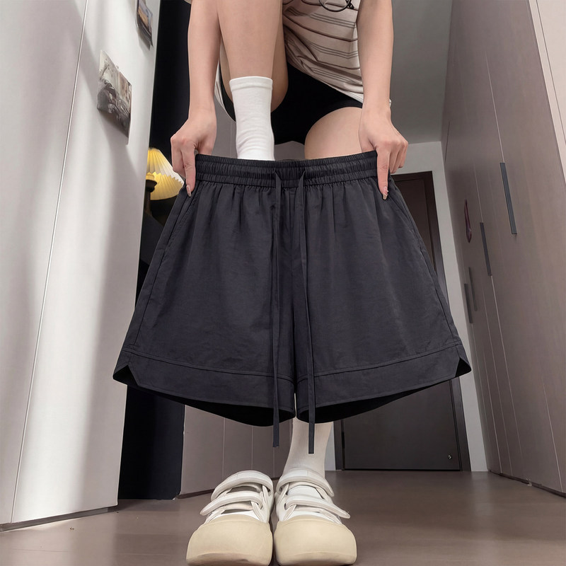 Black Quick-Dry Sports Shorts for Women 2026 New Summer Thin Loose Casual Plus-Size Ice Silk Five-Point Shorts Black Quick-Dry Sports Shorts for Women 2026 New Summer Thin Loose Casual Plus-Size Ice Silk Five-Point Shorts