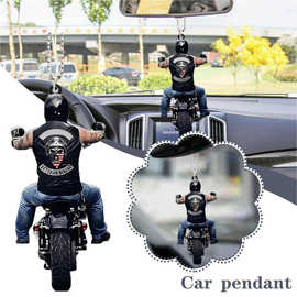 个性摩托车骑手吊坠汽车后视镜悬挂式汽车装饰用品汽车内饰装饰品