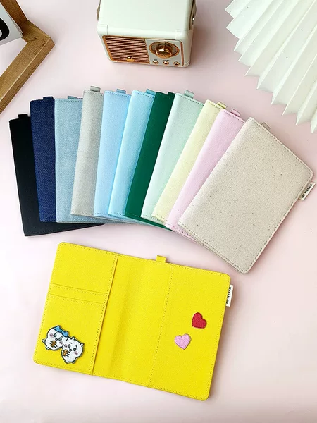 Travel Passport Holder, Document Integrated Card Holder, DIY Canvas Cosmetics Bag, Portable Business Trip Id Card Protective Cover, Card Holder