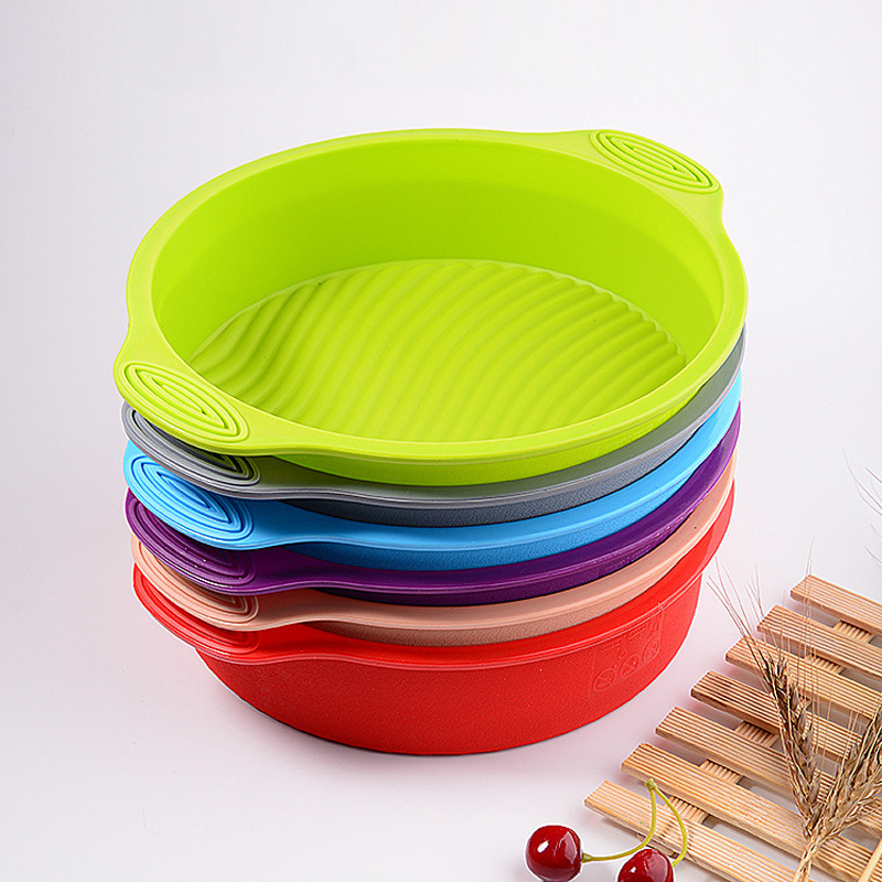 Molde de silicona redondo para hornear para pasteles de grado alimenticio Molde de pastel de silicona de gasa de 10 pulgadas Herramientas para hornear fáciles de desmoldar