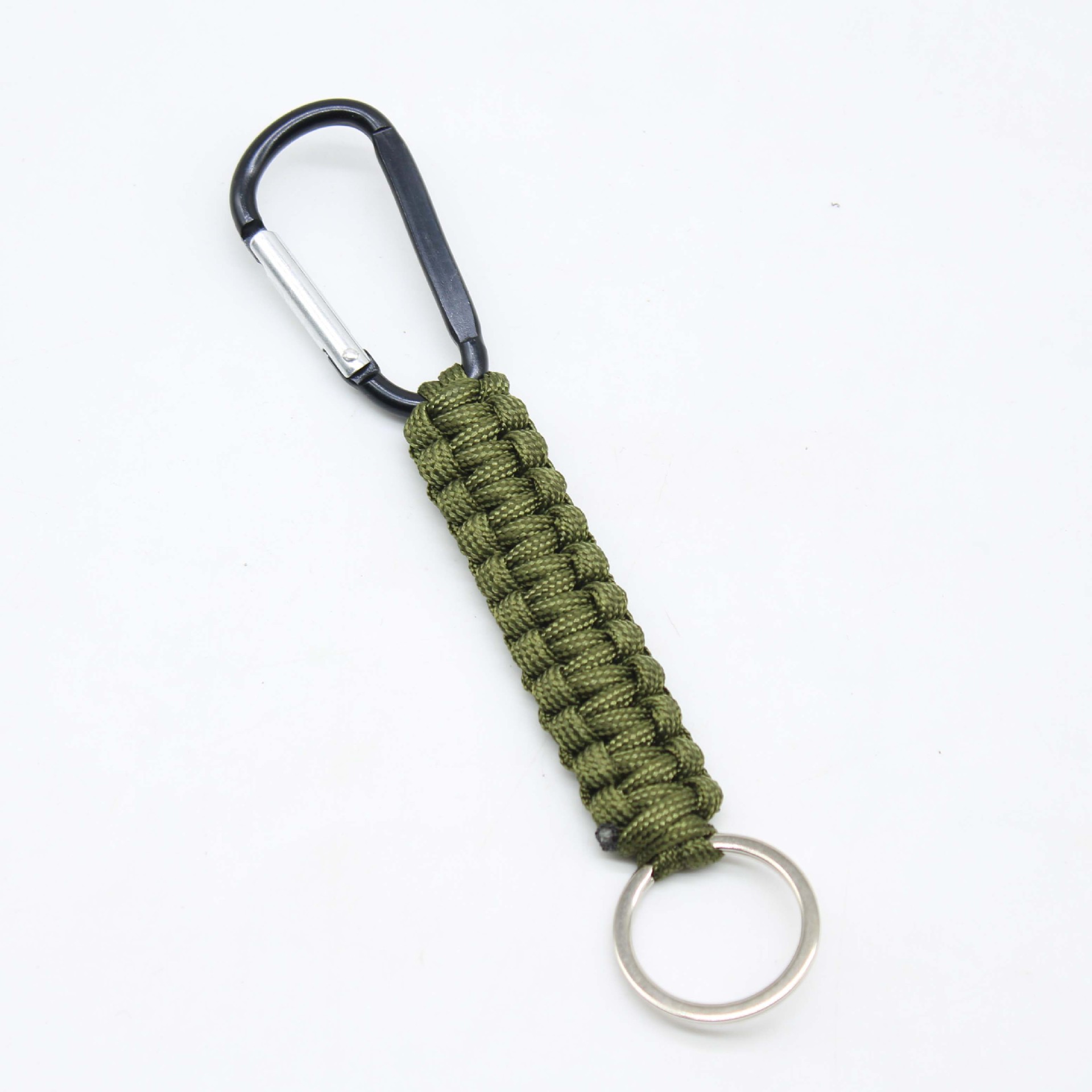 Manufactor Direct selling outdoors Carabiner Key chain black Quickdraw Carabiner Umbrella rope weave Key ring