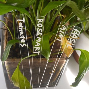 Cross-Border Acrylic Transparent Outdoor Label Marking Plant Signage Blank DIY Garden Vegetable Classification Identification