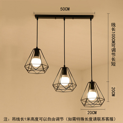 Araña de comedor, barra de bar simple moderna de tres cabezas, mesa de comedor creativa, dormitorio, personalidad, sala de estar, comedor, iluminación nórdica atmosférica