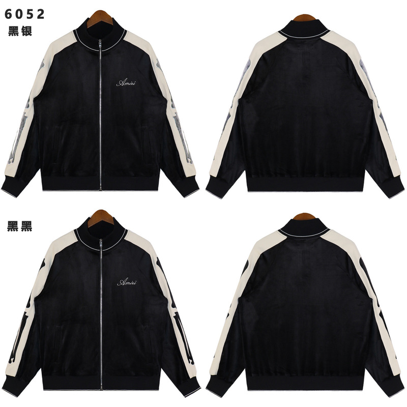 2026 Spring and Autumn New Style A@Mi Bone Embroidery Letter Pattern Velvet Jacket Unisex One Piece Wholesale