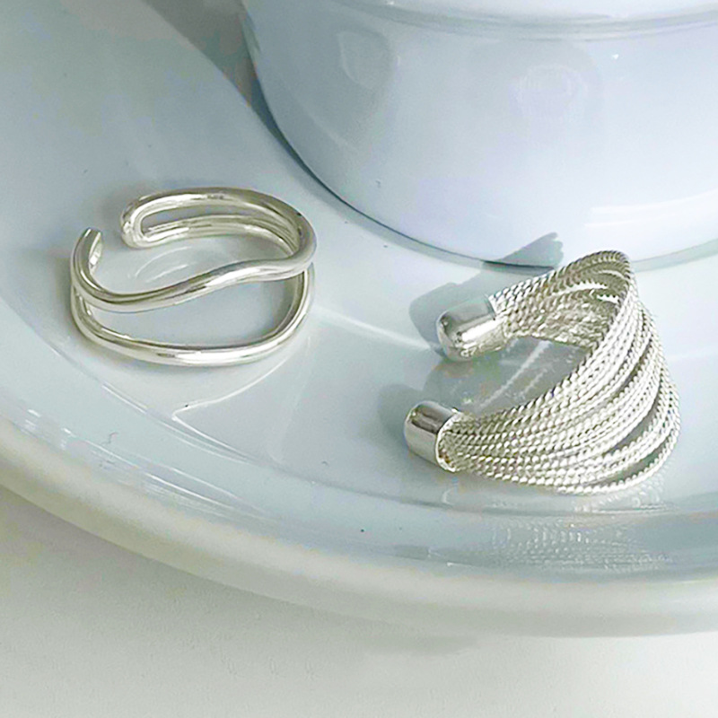 Layered Silver Ring For Men And Women Multi-strand Statement Ring_voghion.com