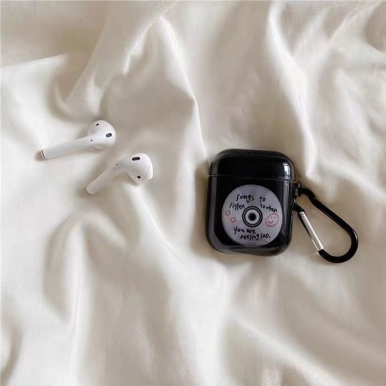 Aplicable para Apple Music Smile Face Record Airpods 4 auriculares auriculares bluetooth pro3 negro