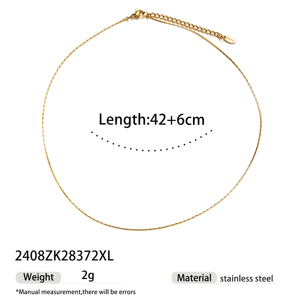 Taena collar de acero de titanio europeo y americano apilado con sentido de alta gama moda para mujer cadena de clavícula minimalista joyería explosiva transfronteriza al por mayor