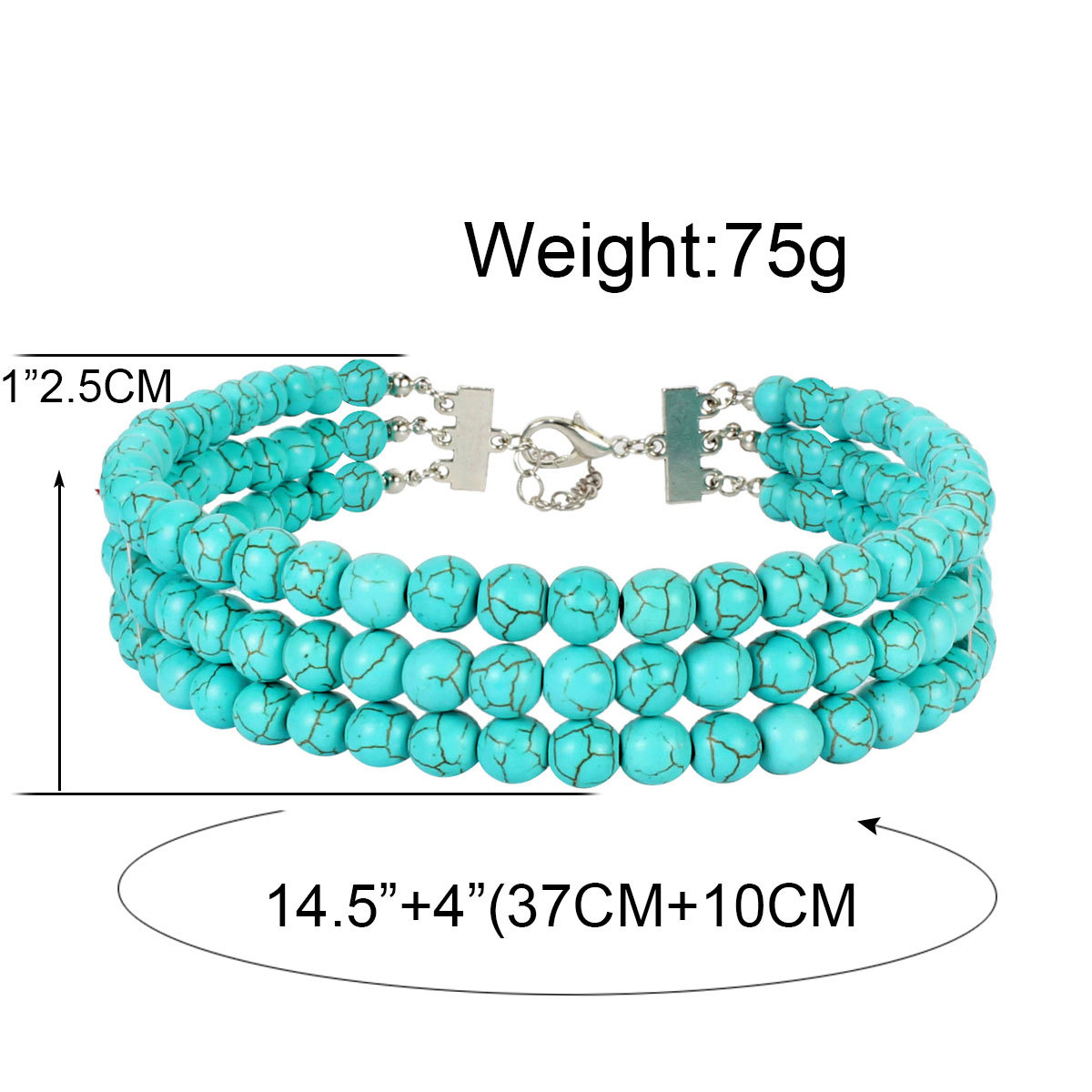 Wholesale Jewelry Imitation Turquoise Multi-layer Short Necklace Nihaojewelry display picture 1